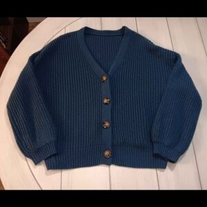 Women's XL SHEIN Curve Navy Button-Up Cardigan